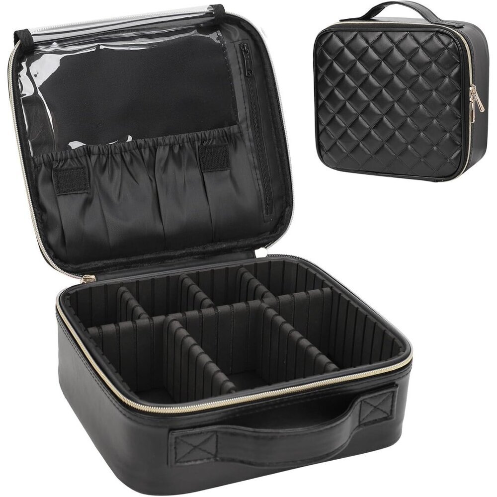 Makeup Bag, Travel Cosmetic Train Case Organizer Portable Artist Storage Bag wit